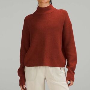 Lululemon Ribbed Turtleneck Sweater in Cayenne